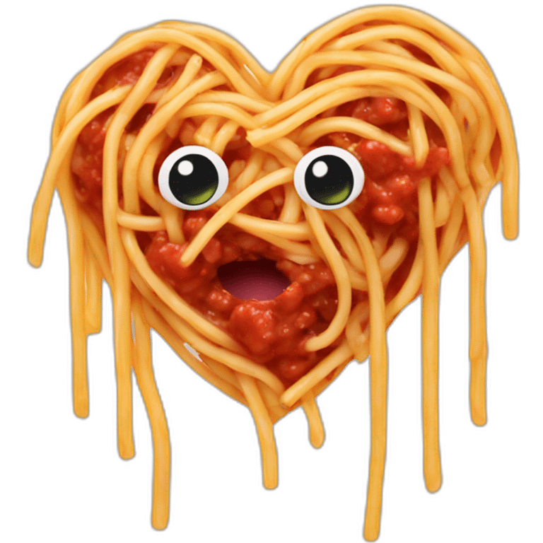 Spaghetti and sauce heart emoji