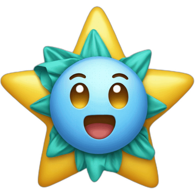 Star with a frienly smile and a bow emoji