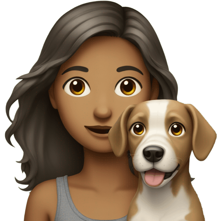 girl with dog outdoors emoji