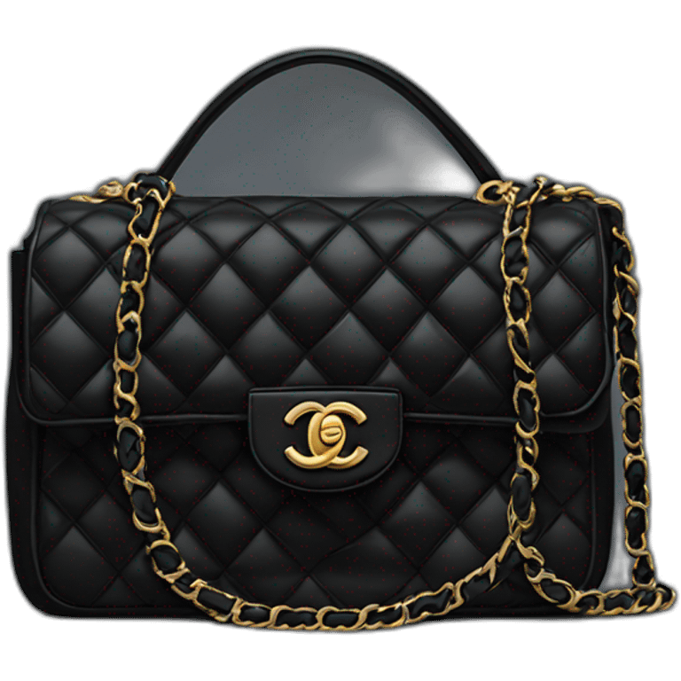 black chanel bag emoji