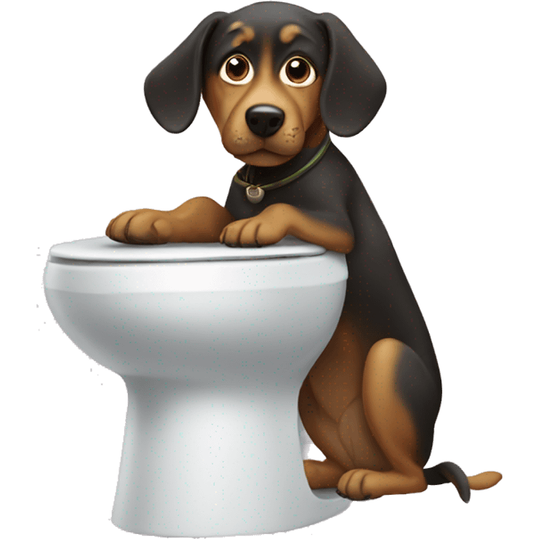 Dog on the toilet emoji