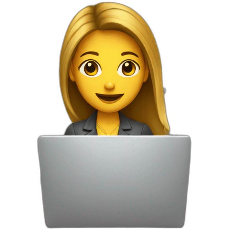 girl marketer on her laptop in her office emoji