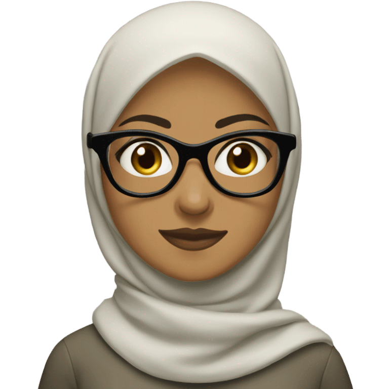 Hijabi girl with big black glasses emoji