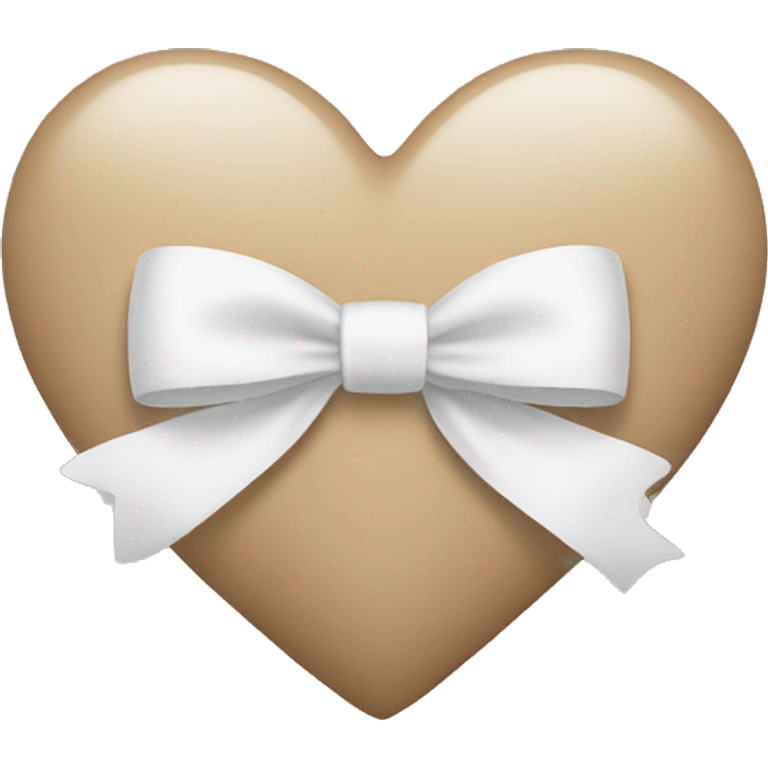 beige heart with white bow emoji