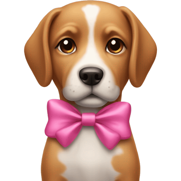 Dog with pink bow  emoji