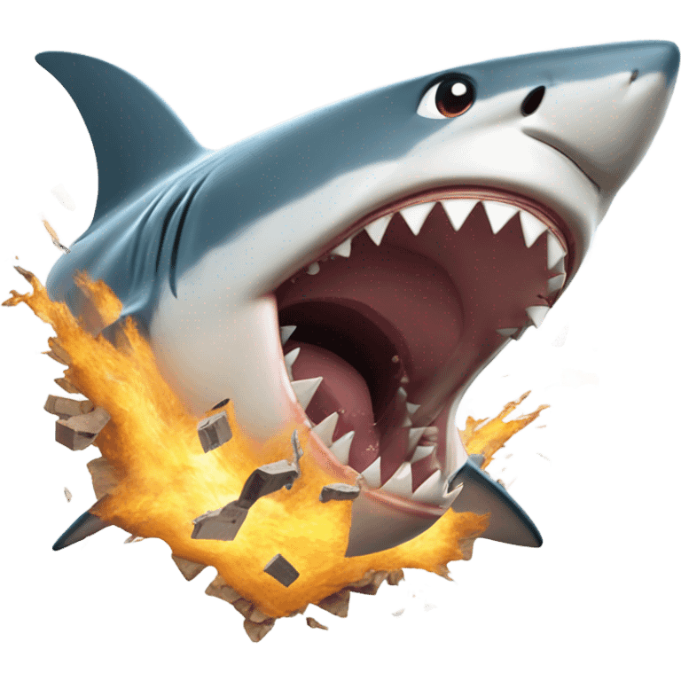 a shark exploding emoji