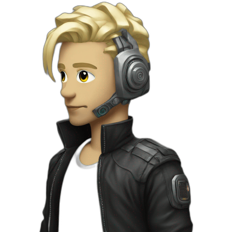 Blond cyberpunk man emoji