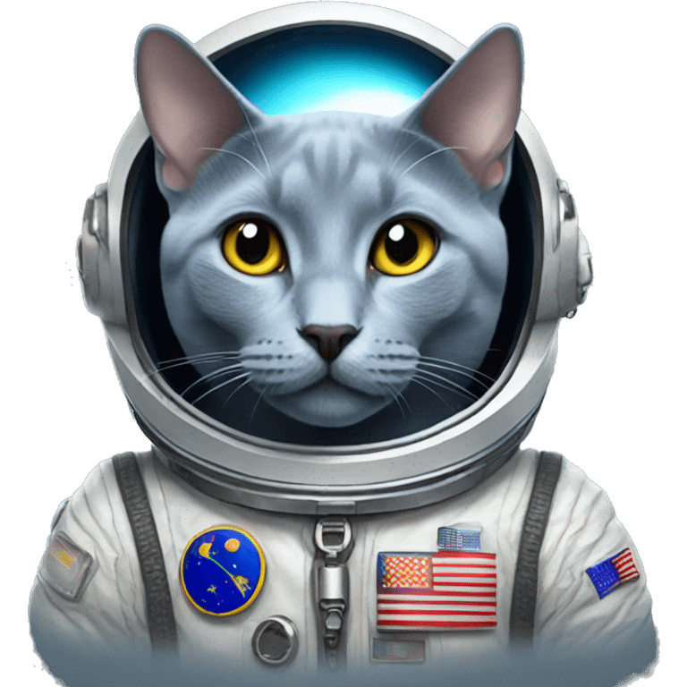 Russian blue cat astronaut  emoji