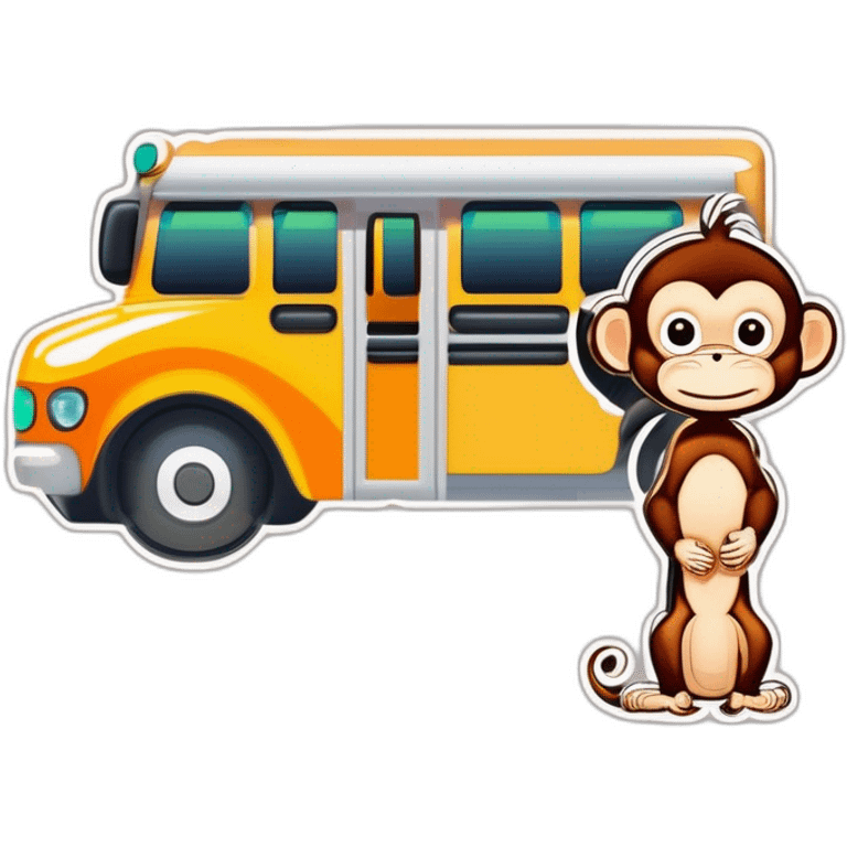 Monkey in bus emoji