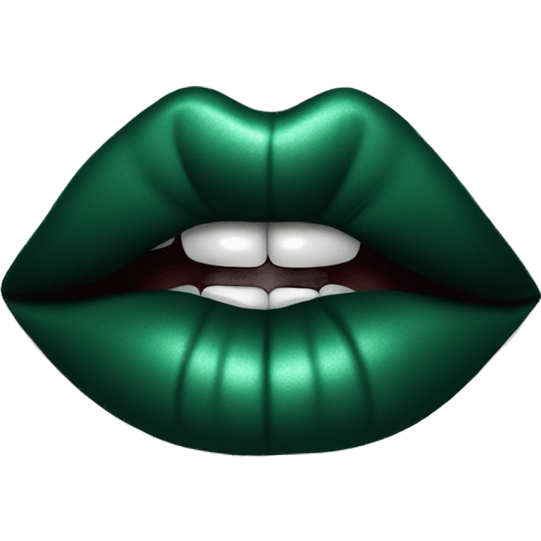 kiss lips beautiful dark emerald color emoji