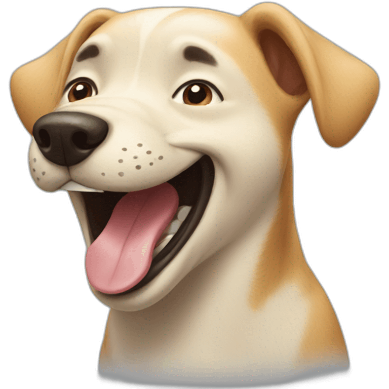 Dog laughing emoji