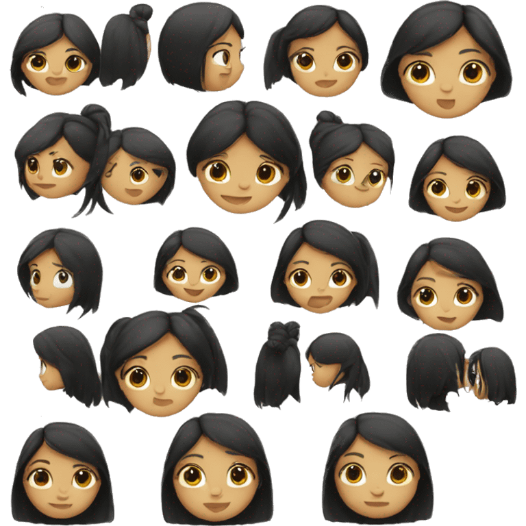 a girl with straight black hair emoji