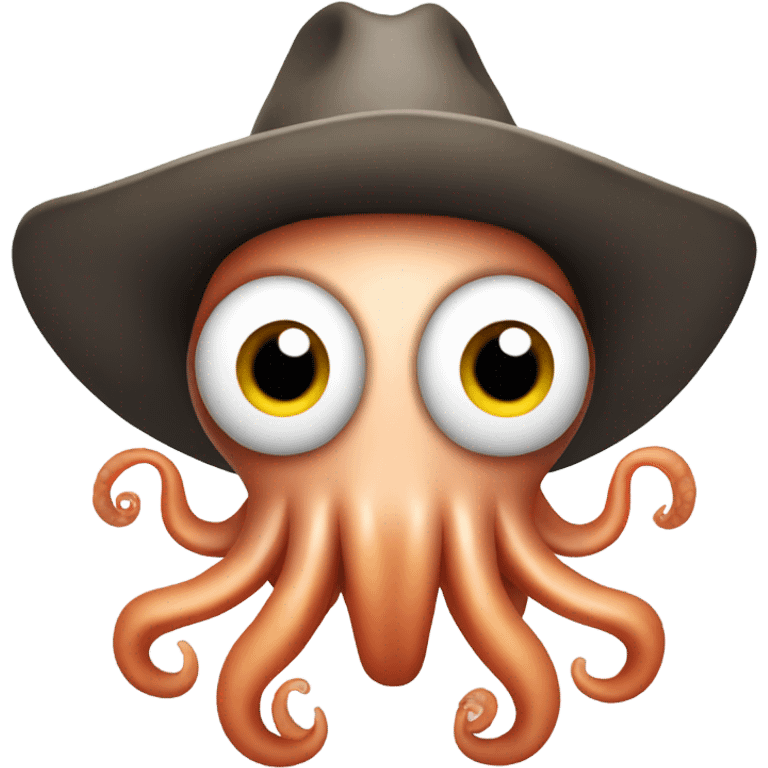 Squid wearing a cowboy hat emoji