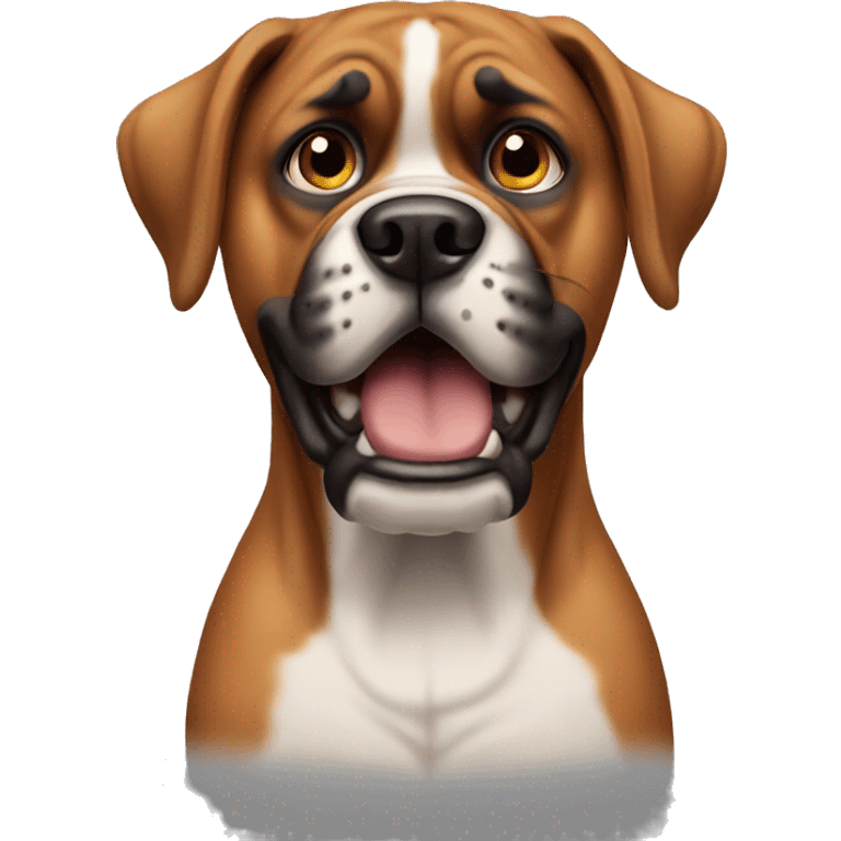 Dog boxer in stupid face  emoji