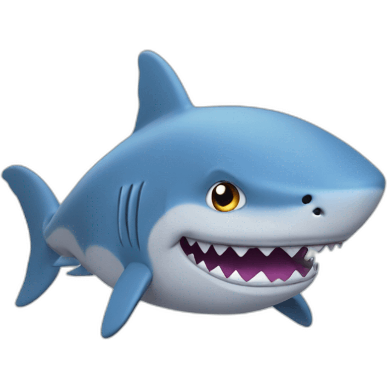 BLÅHAJ fluffy plush soft shark with dopey expression emoji