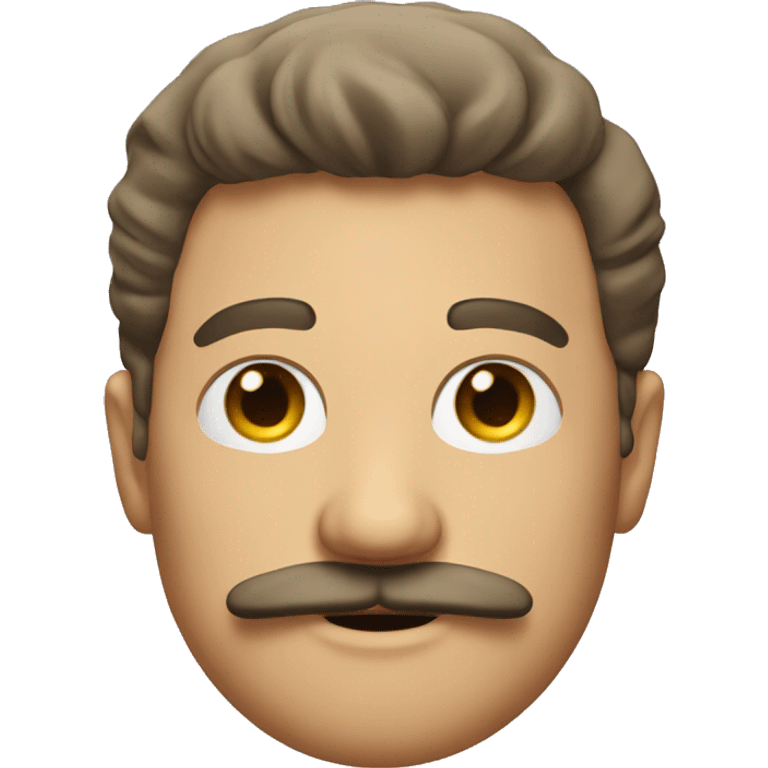 man with a mustache and a bang emoji