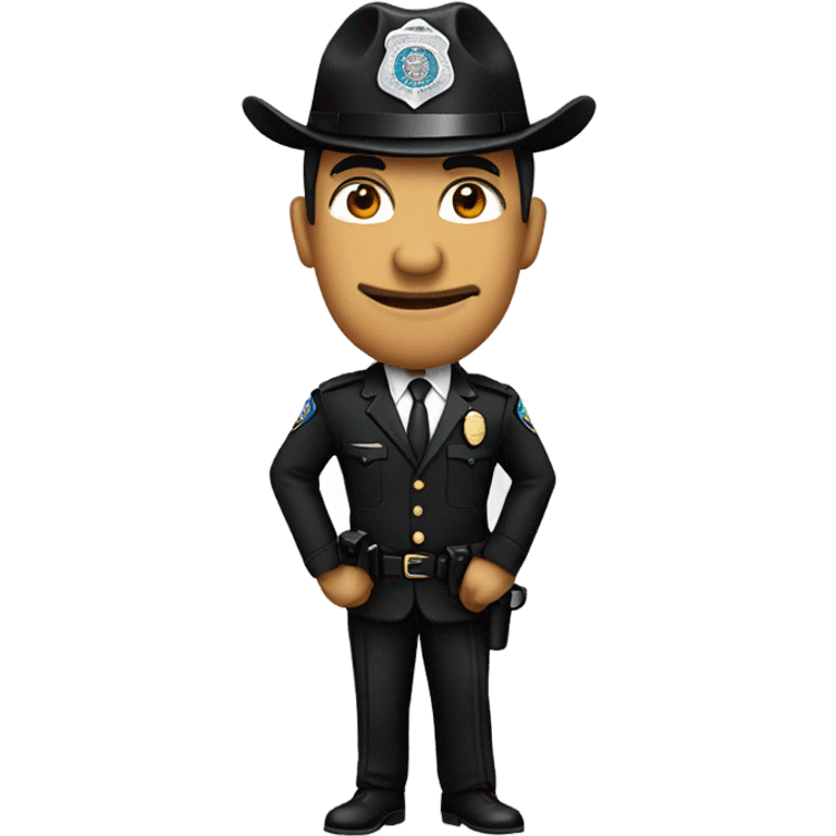 Hawaiian 1899 style western police commissioner with a black suit and tie  emoji