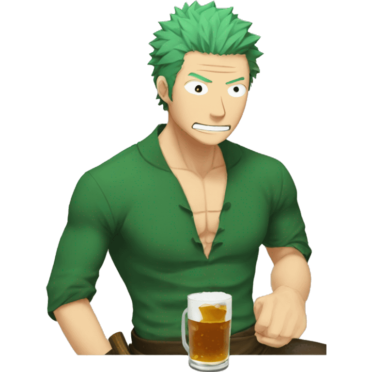 Zoro drinking booze emoji