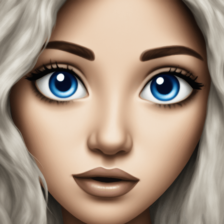 beautiful blue eyed brunette painting on canvas emoji