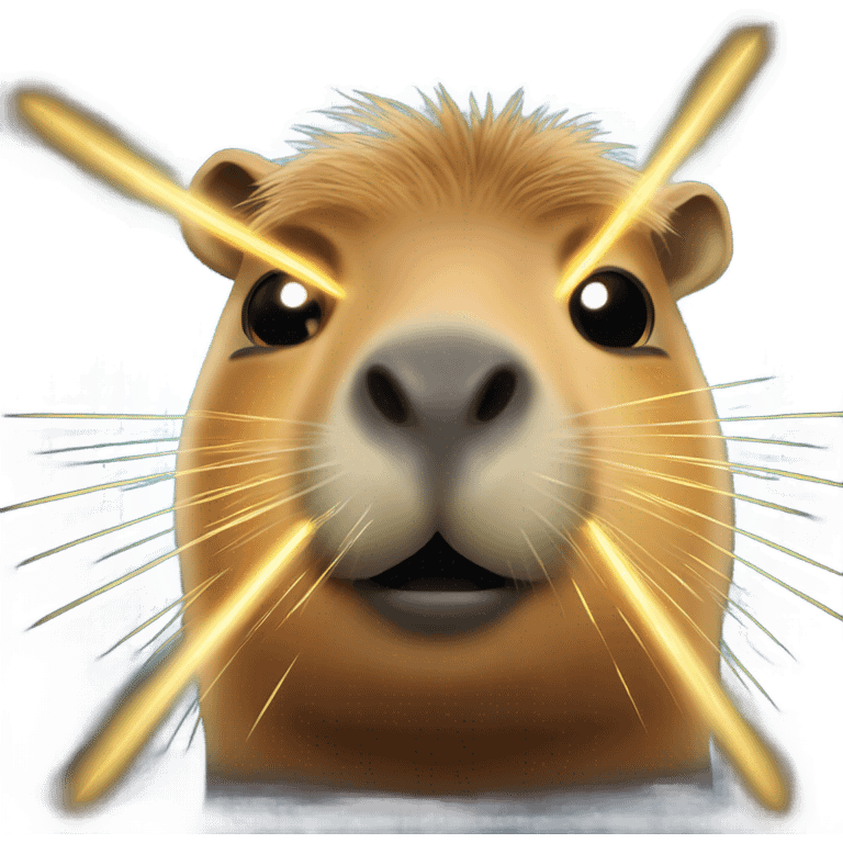 Capybara shooting laser eyes emoji