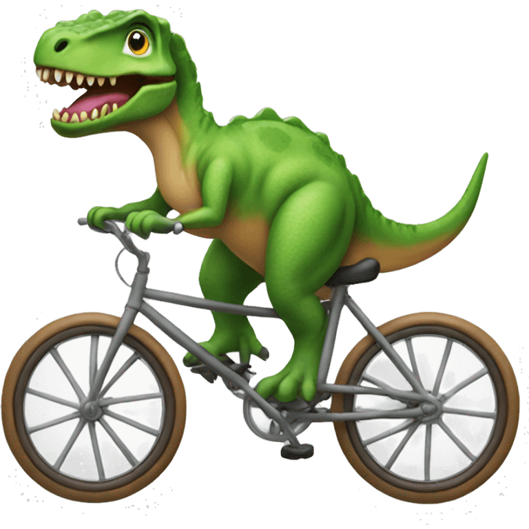 Dino riding a bicycle  emoji