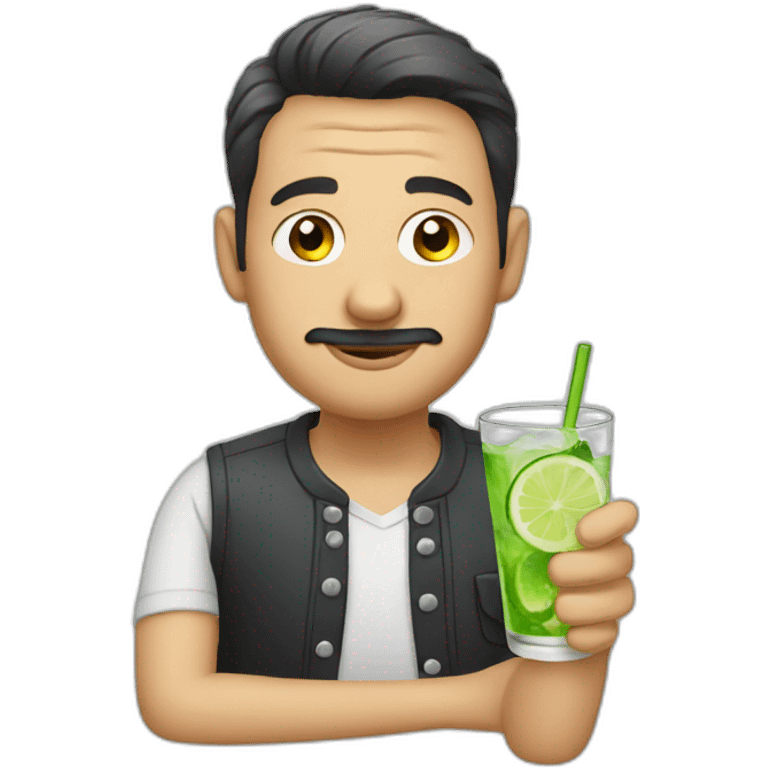 Man who drinks a gin and tonic emoji