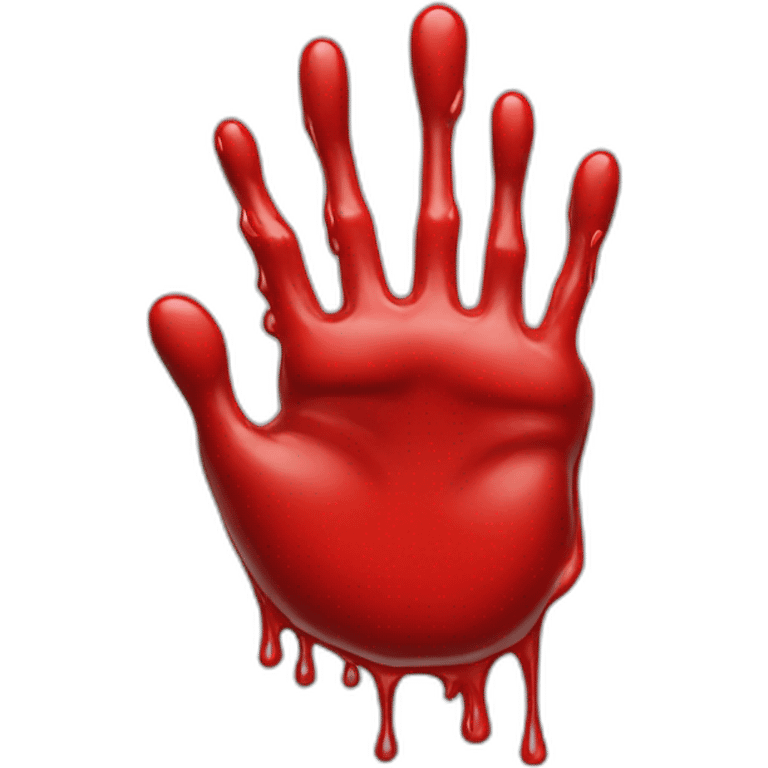 red dripped hand emoji