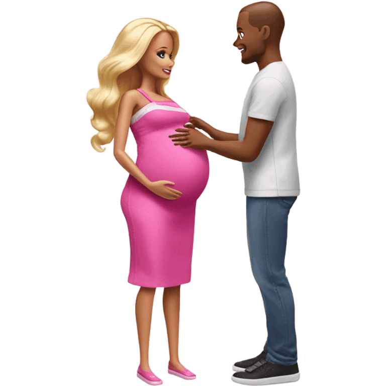 Pregnant barbie having a baby emoji