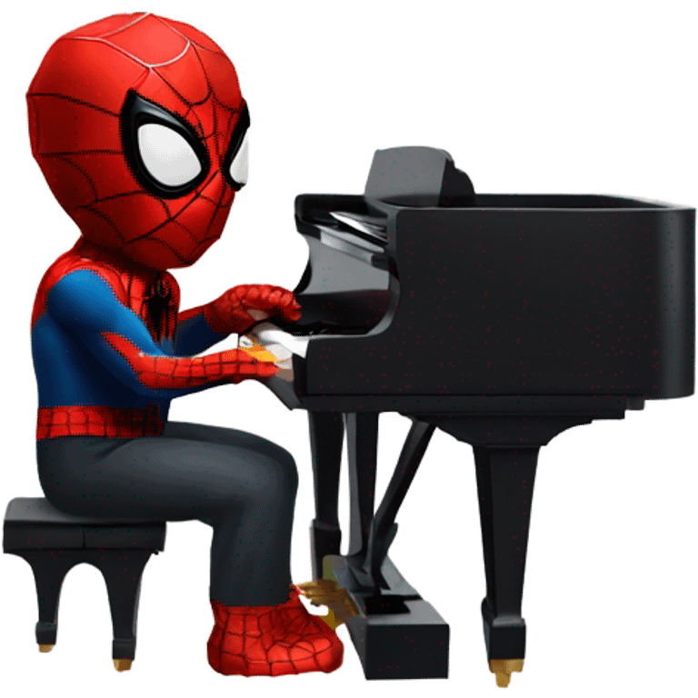 spiderman tocando piano emoji