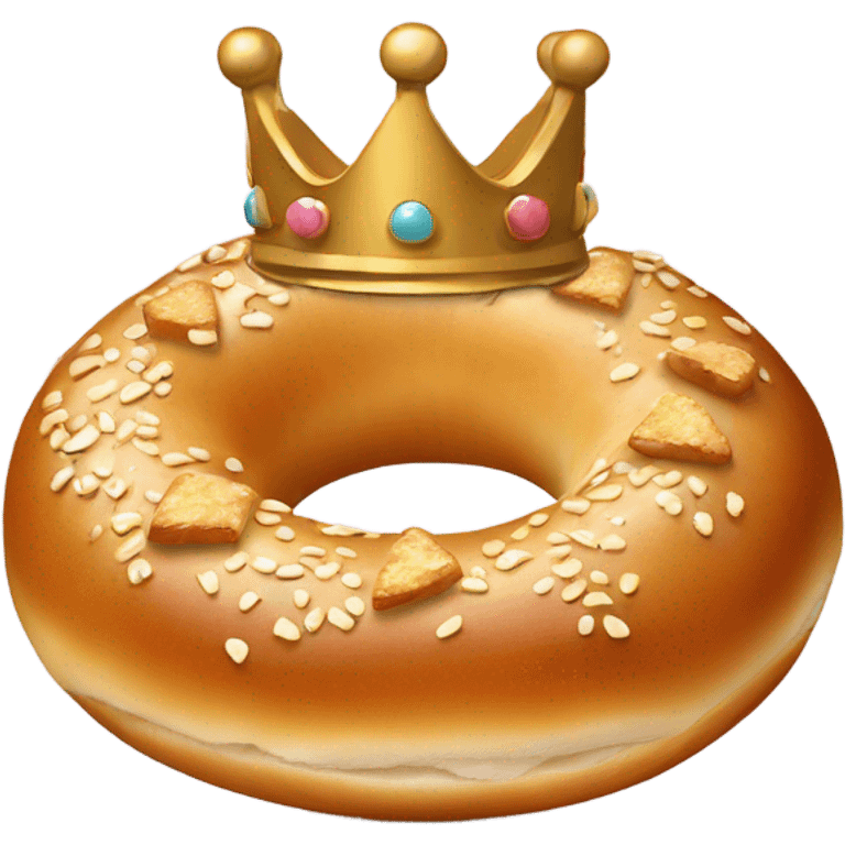 Bagel with a crown on its head  emoji