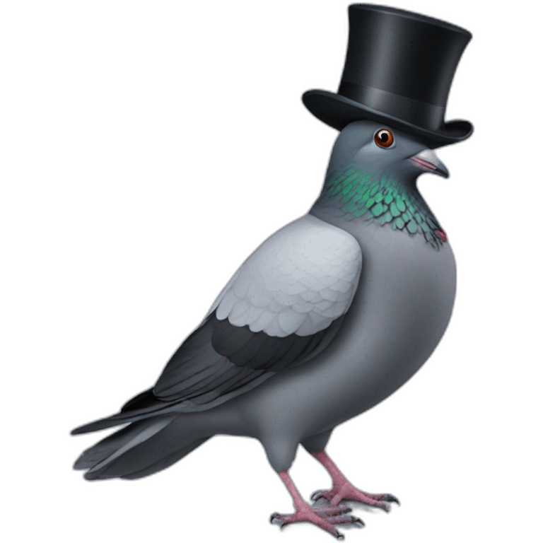 Pigeon with a top hat emoji