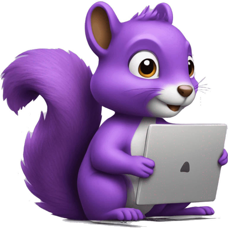 purple squirrel with a laptop emoji