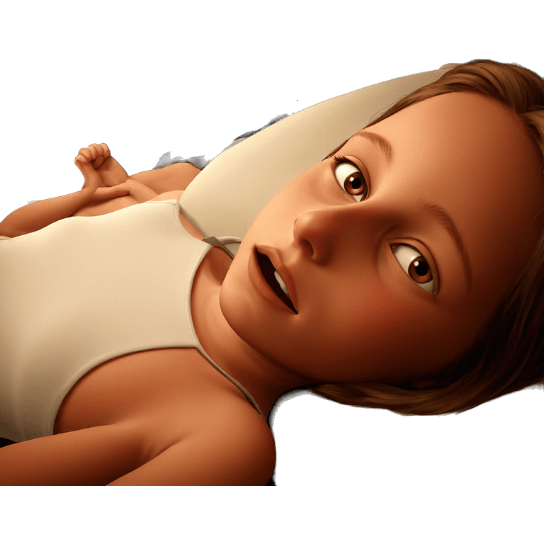 realistic portrait of girl lying emoji