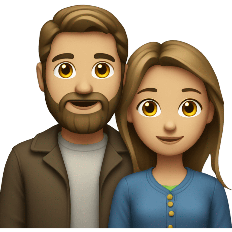 A girl with a bearded guy emoji