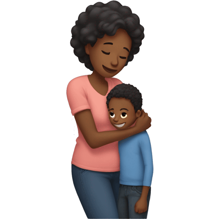 A mom hugging her son emoji