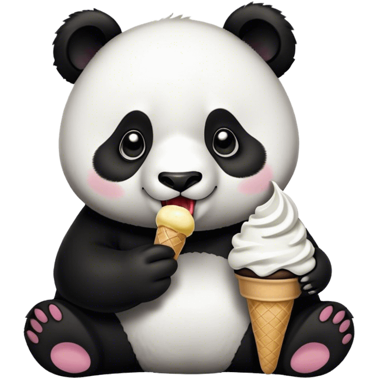 Panda eating ice cream emoji