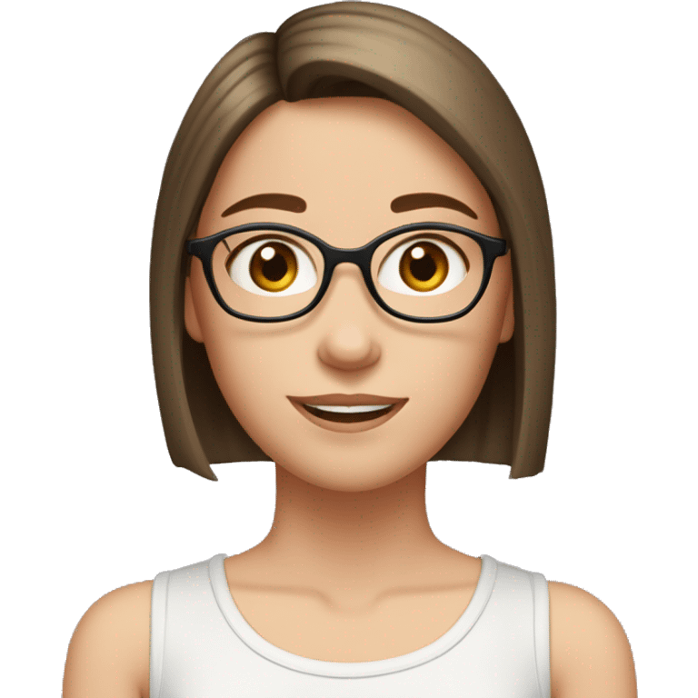 trio-girls-best-friends short hair under ear above neck, big rectanglular glasses, skin a bit brown another is the middle length, has a bit of volume, skin a bit brown, another is tallest, longest straight hair and pale skin with braces, round oval glaa  emoji