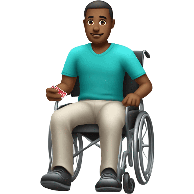 Man on a wheelchair gambling emoji