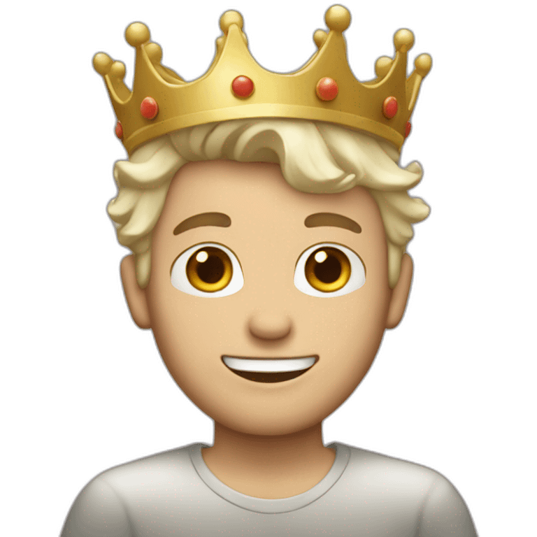 wawy hair white boy with a crown emoji