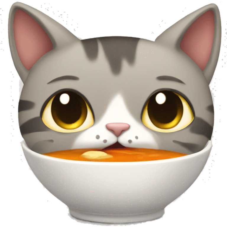 Cat eating soup emoji