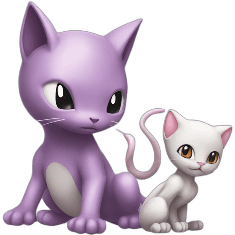 Mewtwo and Mew emoji