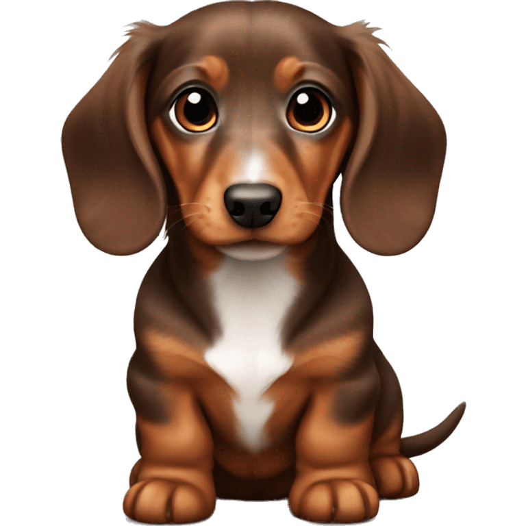 brown longhair dachshund puppy emoji