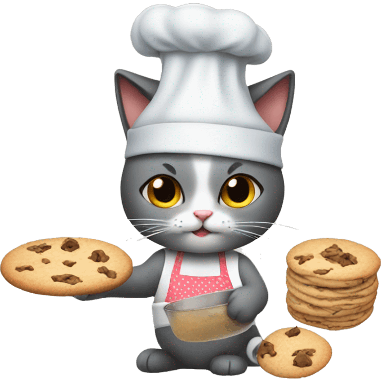 Cat baking cookies emoji