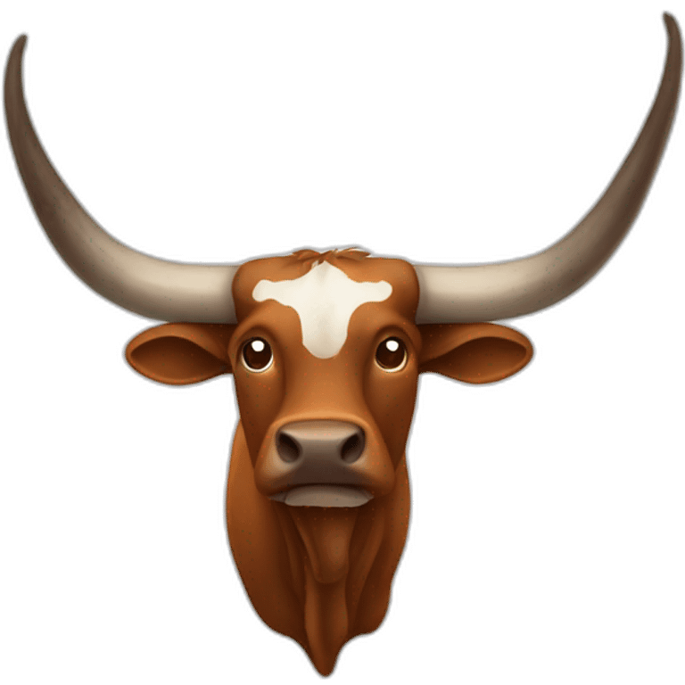 bull, Texas Longhorn, brindle, ridiculously long horns, full body emoji