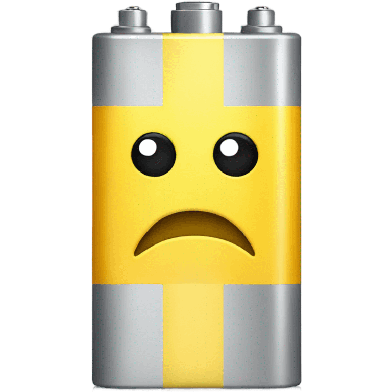 Yellow worried battery emoji