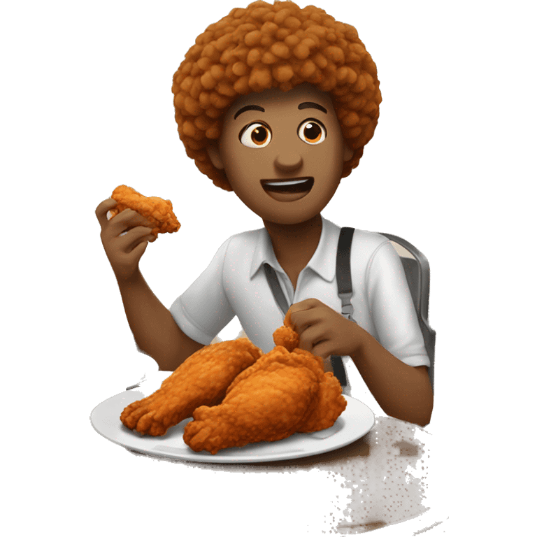 eating fried chicken emoji