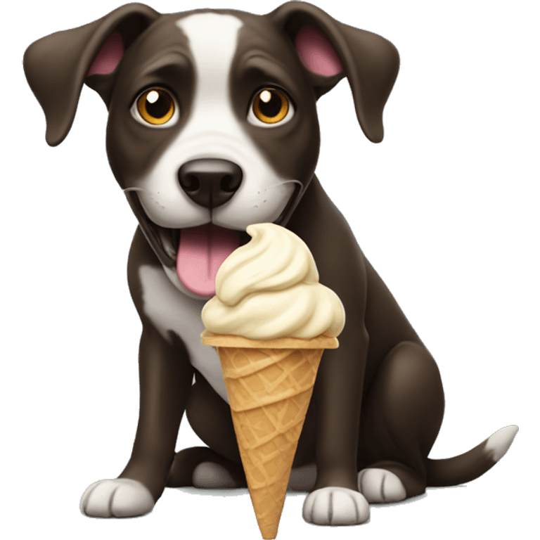 Dog with ice cream emoji