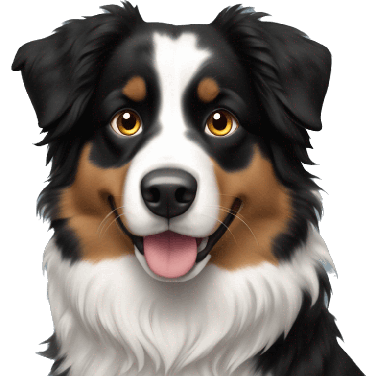 an australian shepherd black tri emoji