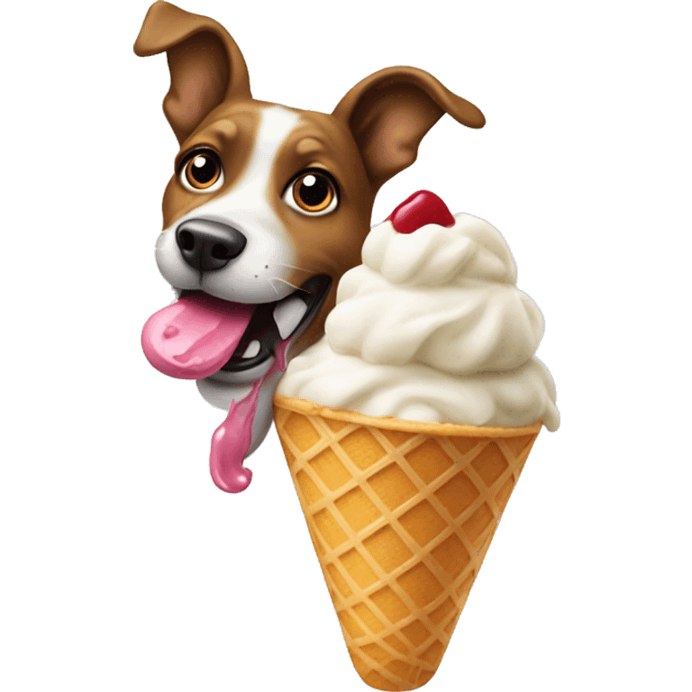 dog licking ice cream  emoji