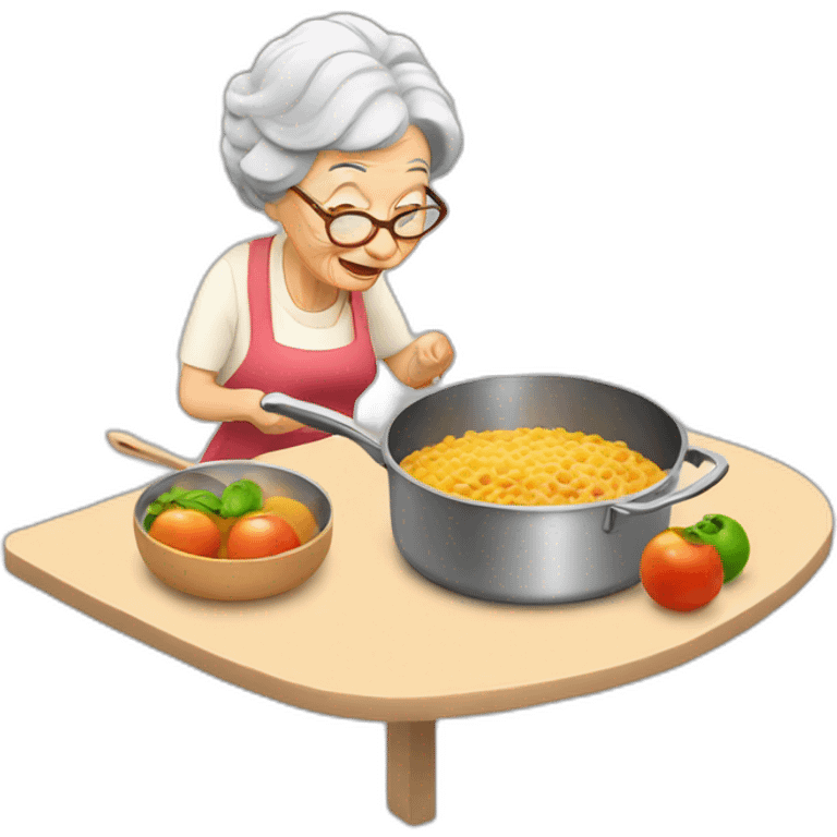 Granny coocking eat emoji